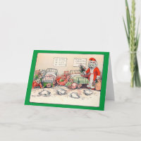 Kittens and Santa Cat, Louis Wain Card