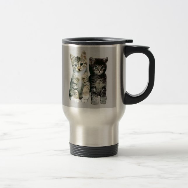 Kittens Around Here Cats Are In Charge Travel Mug (Right)
