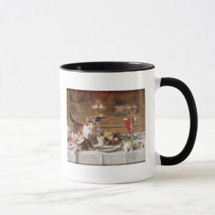 Kittens at a banquet, 19th century mug