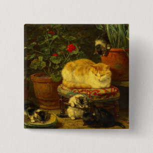 Kittens at Play 15 Cm Square Badge