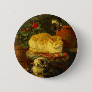Kittens at Play 6 Cm Round Badge