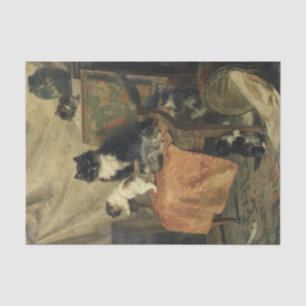 Kittens at Play by Henriette Ronner-Knip Tissue Paper