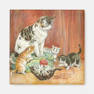 Kittens at play magnet