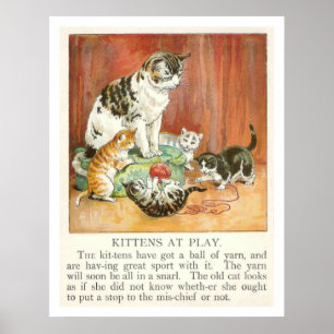 Kittens at play poster