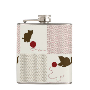 Kittens Backgrounds Hip Flask
