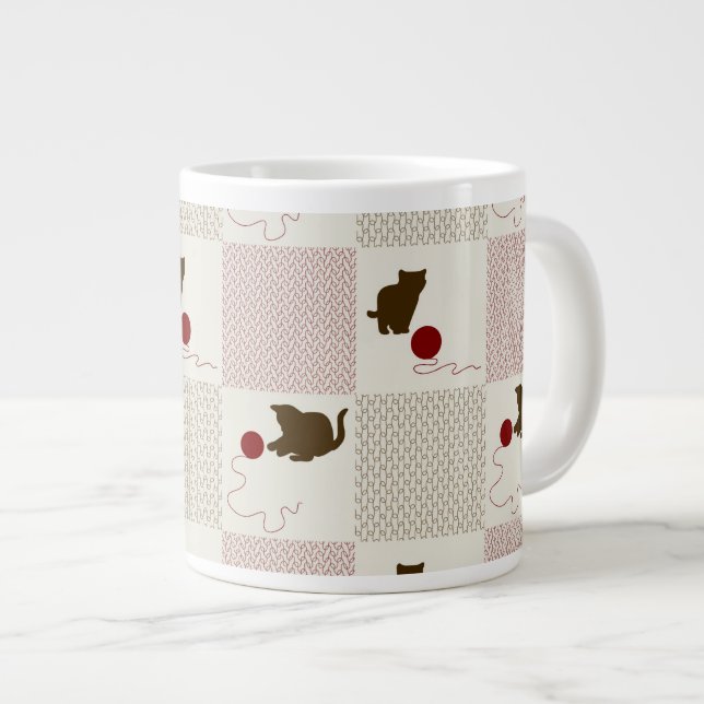 Kittens Backgrounds Large Coffee Mug (Front Right)