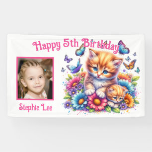 Kittens, Butterflies, Flowers & Photo Banner