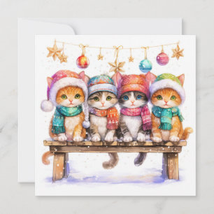Kittens Celebrating Christmas, cuddly and cute,