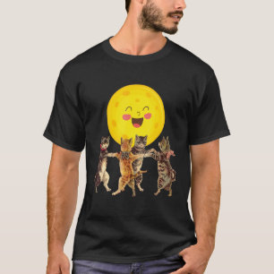 Kittens Dancing in Moonlight cat Groovy cats T-Shirt
