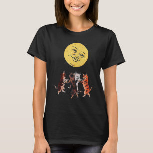 Kittens Dancing In Moonlight Sarcastic Cat Dance V T-Shirt