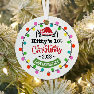Kitten's First Christmas, Cat's First Christmas Metal Tree Decoration