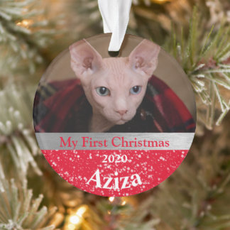 Kitten's First Christmas Photo Ornament