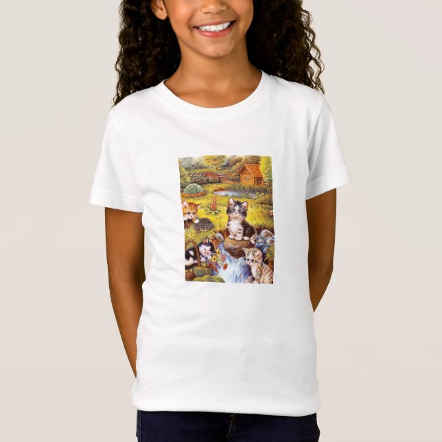 Kittens in a garden T-Shirt (Front)