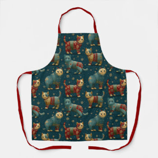 Kittens In Christmas Sweaters  Apron