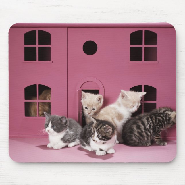 Kittens in doll's house mouse pad (Front)