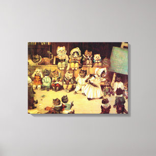 Kittens of a Cat's School, Louis Wain Canvas Print