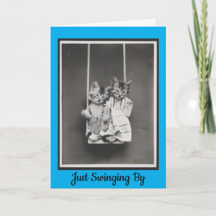 Kittens On A Swing Hello Greeting Card