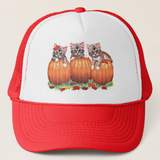 Kittens on Pumpkins for Halloween Trucker Hat