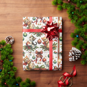 Kittens & Ornaments Wrapping Paper