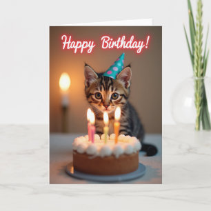 Kittens Party Hat Birthday Card