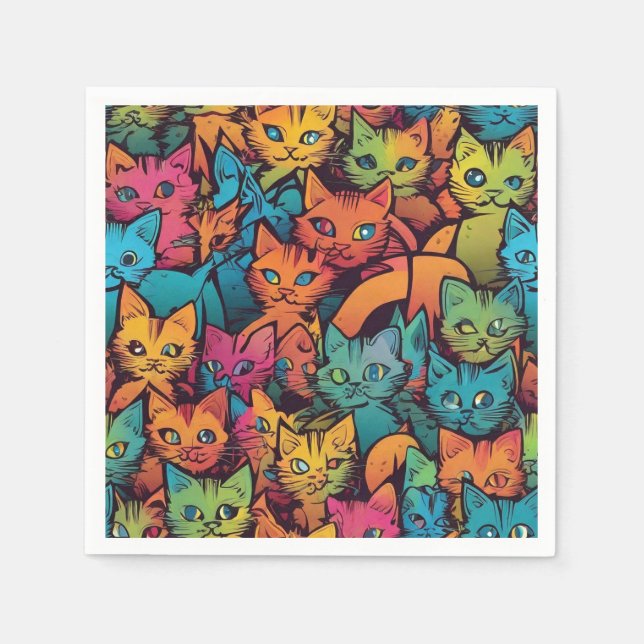 Kittens pattern napkin (Front)