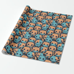 Kittens pattern wrapping paper