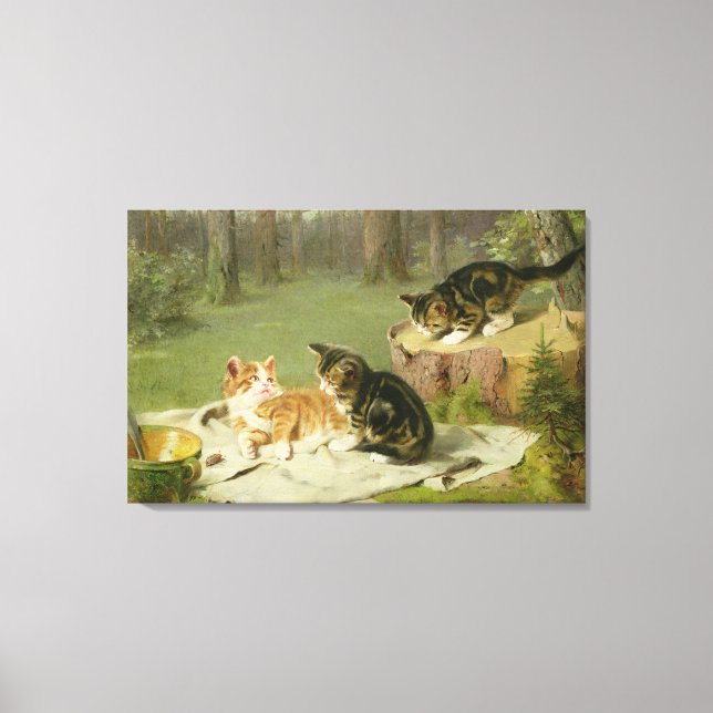 Kittens Playing Canvas Print (Front)