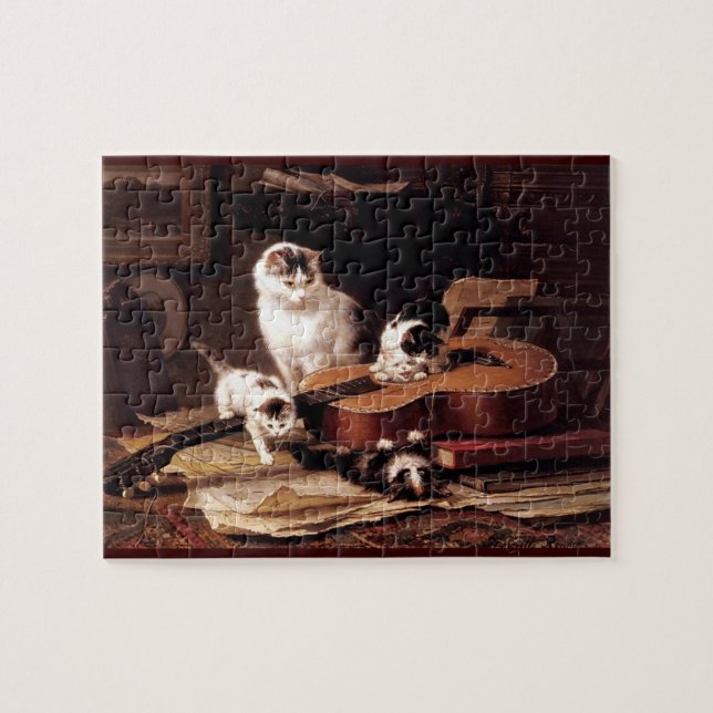 Kittens playing guitar jigsaw puzzle (Horizontal)