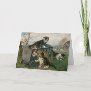 Kittens Playing Julius Adam the Younger Card