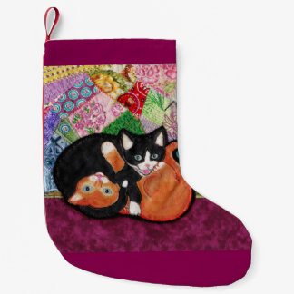 Kittens Playing on Heirloom Quilt Stocking