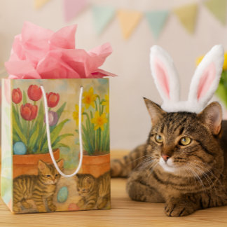 Kittens Playing with Easter Eggs Medium Gift Bag