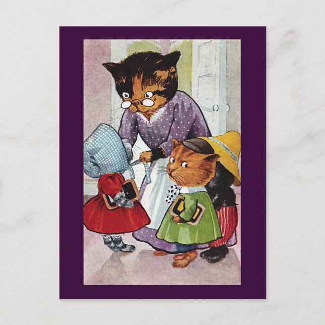 Kittens Ready for School Postcard (Front)