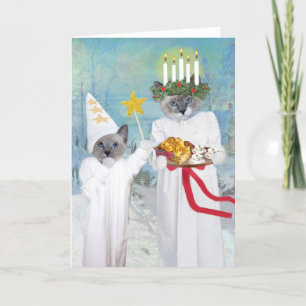 Kittens' Santa Lucia Greeting Card