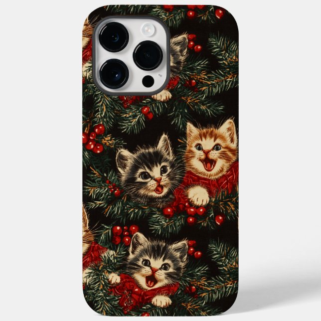 Kittens Singing O Christmas Tree In Sweaters Case-Mate iPhone Case (Back)