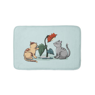 Kittens Summer Delight Flower Game Bath Mat