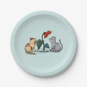 Kittens Summer Delight Flower Game Paper Plate