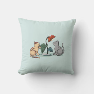 Kittens Summer Delight Seafoam Green Cushion
