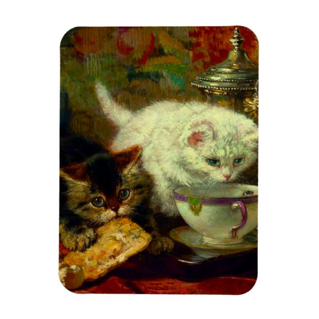 Kittens Tea Party Magnet (Vertical)