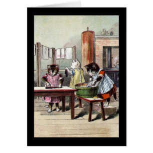 Kittens Washing Their Mittens