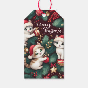 Kittens with Santa Hats - Christmas Gift Tags