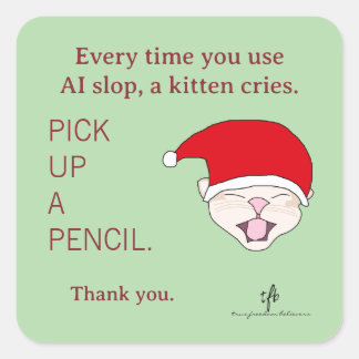 #KittensAgainstAISlop II Christmas Square Sticker