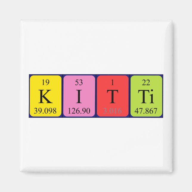Kitti periodic table name magnet (Front)