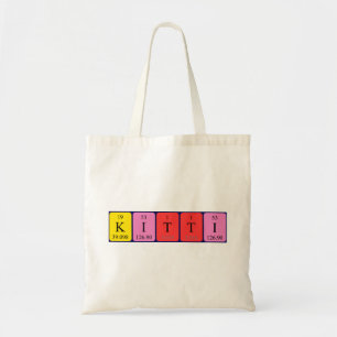 Kitti periodic table name tote bag