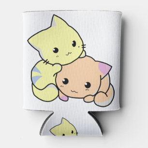 kitties cartoon snuggle cats cute can cooler