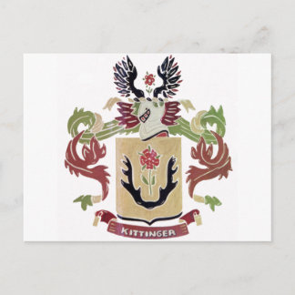 Kittinger Family Coat of Arms (Family Crest) Postcard