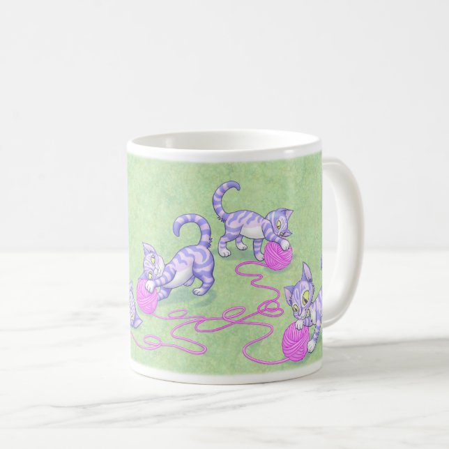 Kittipurra Purple Pink Coffee Mug (Front Right)