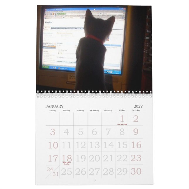 kittty calendar (Jan 2027)