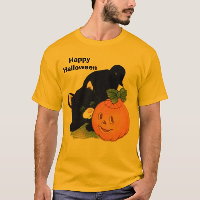 Kitty1, HappyHalloween T-Shirt (Front)