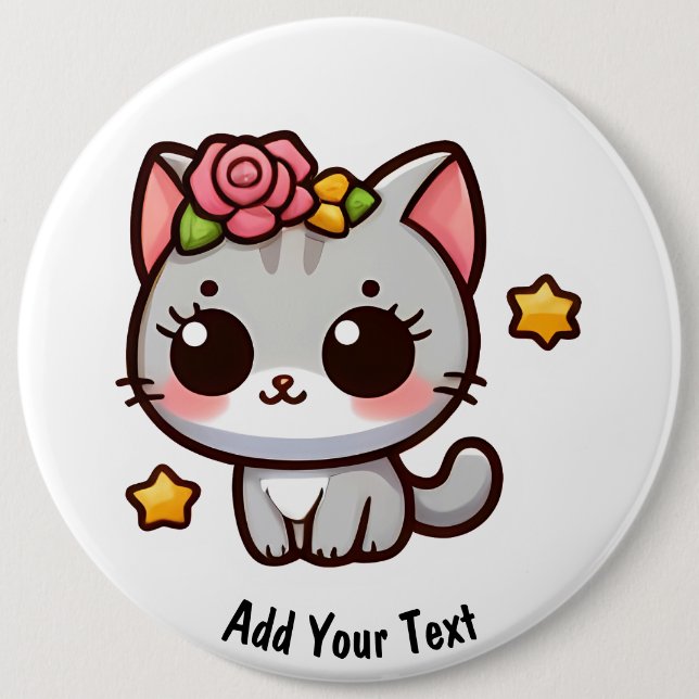 Kitty 6 Cm Round Badge (Front)