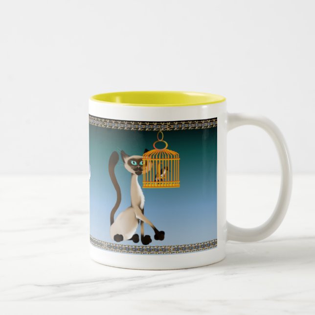 Kitty and Bird Mug (Right)